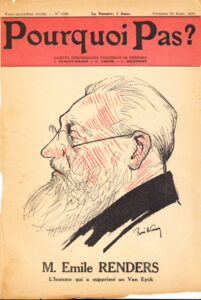 Portrait d'Émile-Léon Renders illustrant la couverture de l'hebdomadaire "Pourquoi Pas?"